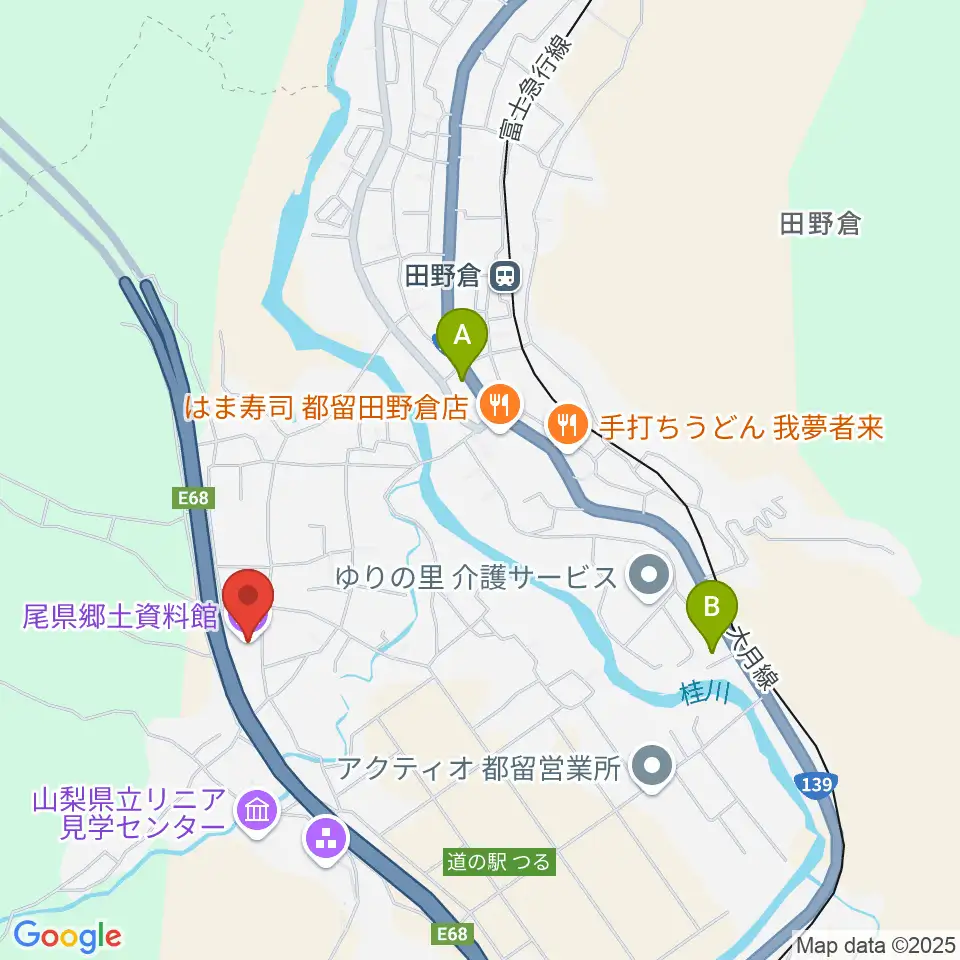 尾県郷土資料館周辺のコンビニエンスストア一覧地図