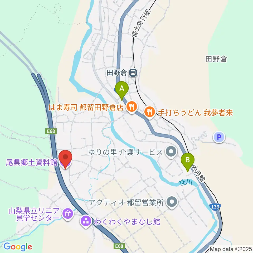 尾県郷土資料館周辺のコンビニエンスストア一覧地図