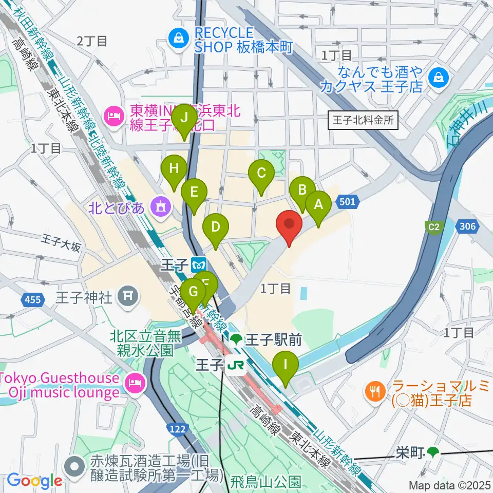 お札と切手の博物館周辺のコンビニエンスストア一覧地図
