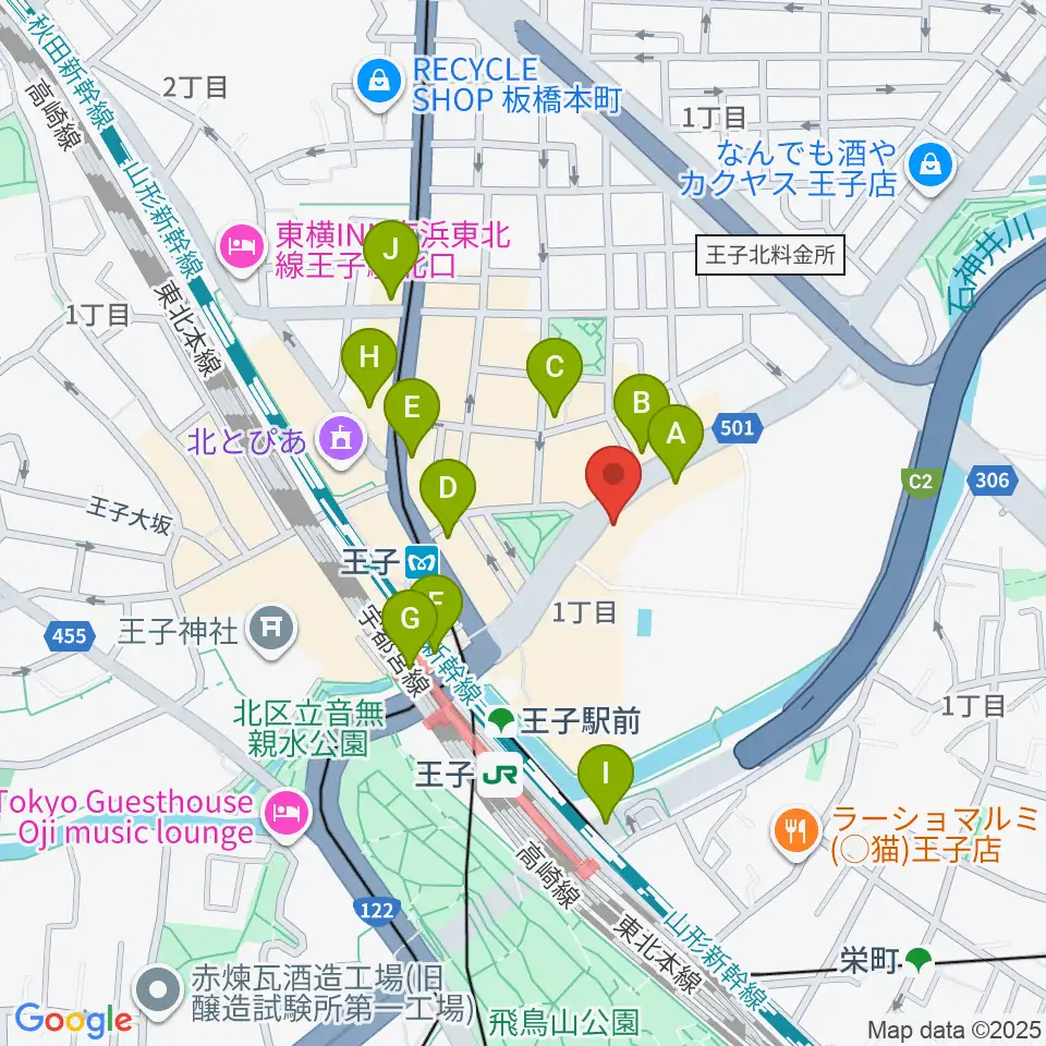 お札と切手の博物館周辺のコンビニエンスストア一覧地図