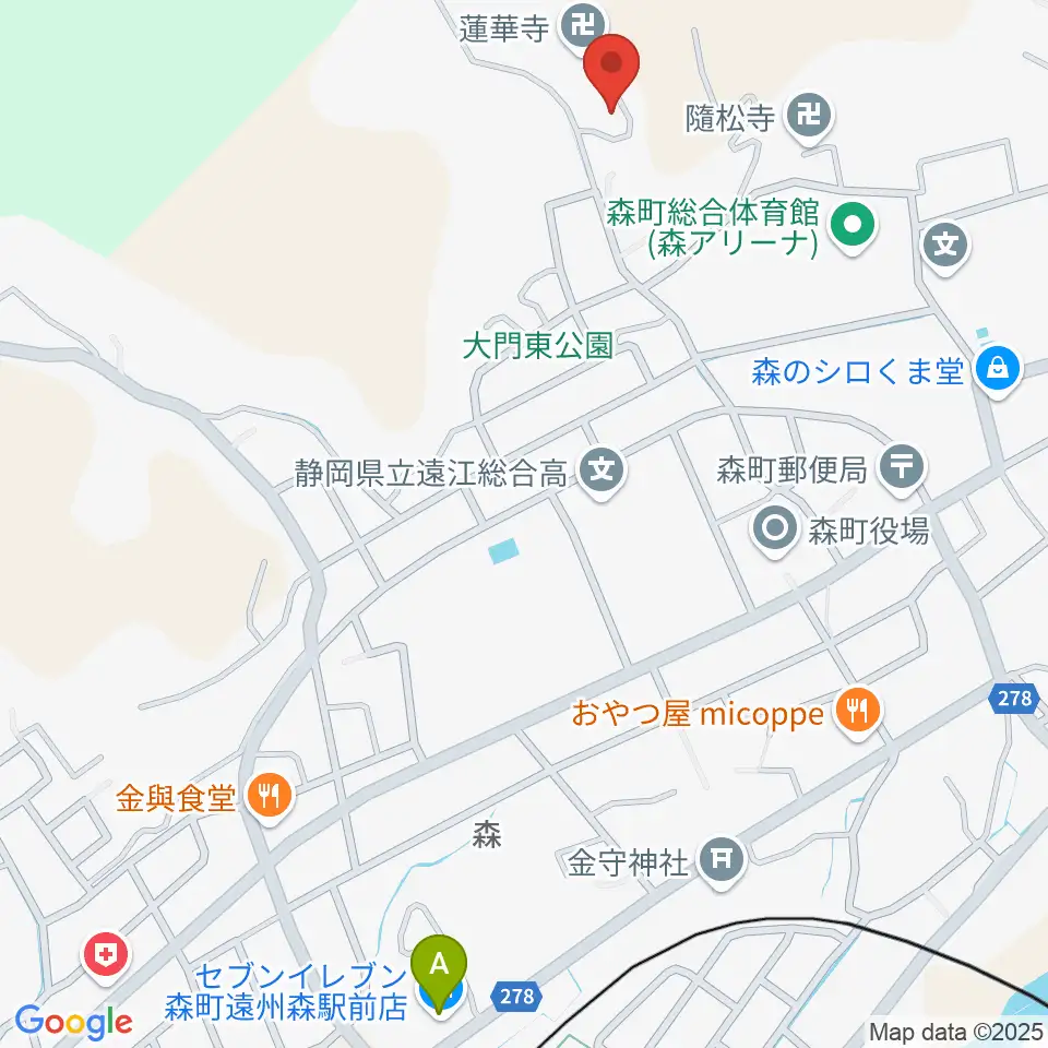 森町立歴史民俗資料館周辺のコンビニエンスストア一覧地図