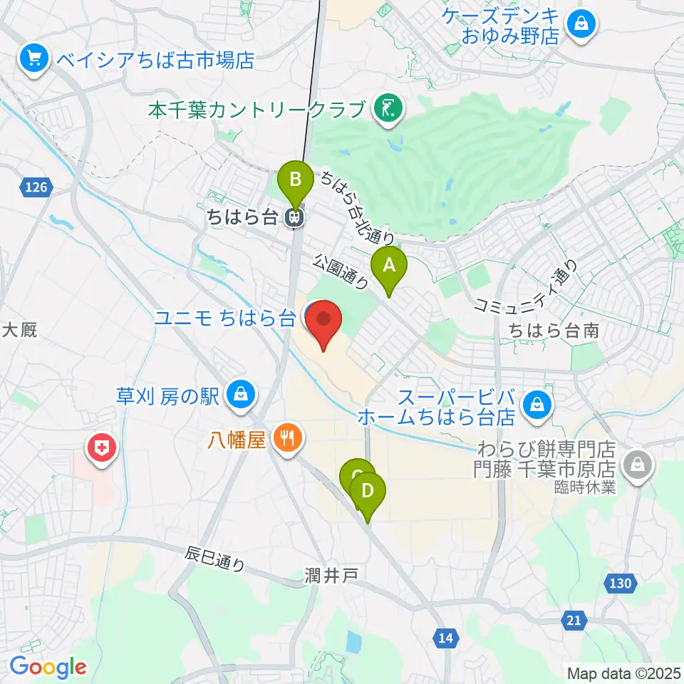 USシネマちはら台周辺のコンビニエンスストア一覧地図