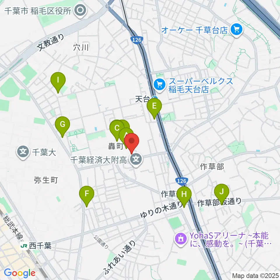 千葉経済大学地域経済博物館周辺のコンビニエンスストア一覧地図
