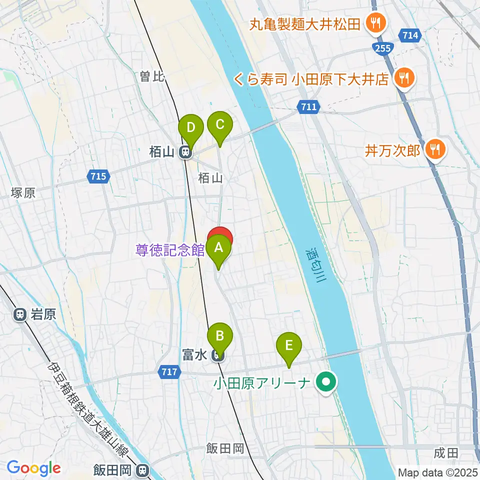 小田原市尊徳記念館周辺のコンビニエンスストア一覧地図