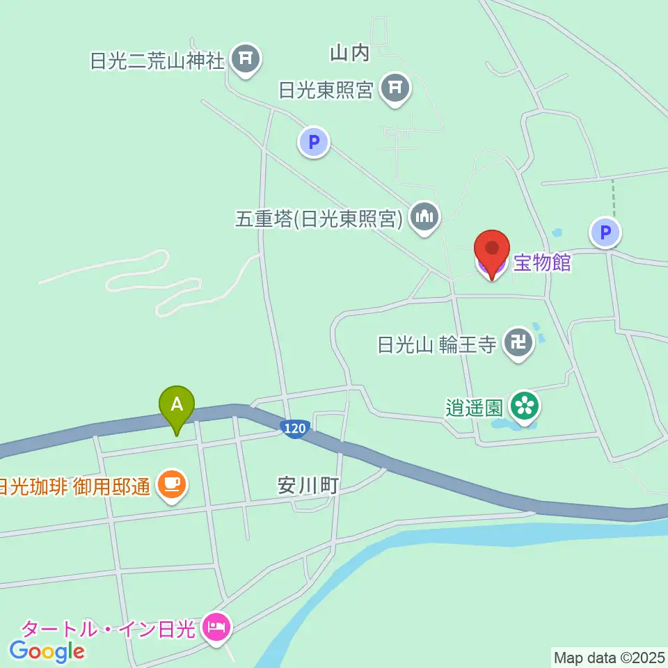 日光山輪王寺宝物殿周辺のコンビニエンスストア一覧地図