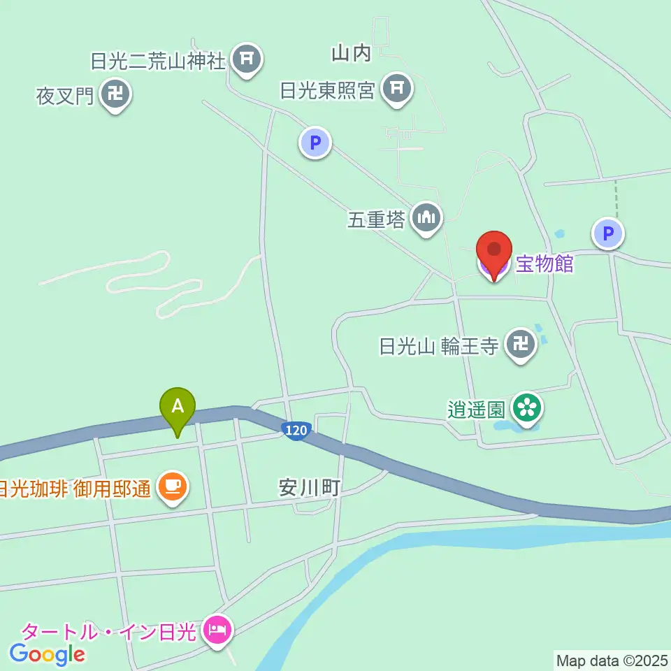 日光山輪王寺宝物殿周辺のコンビニエンスストア一覧地図