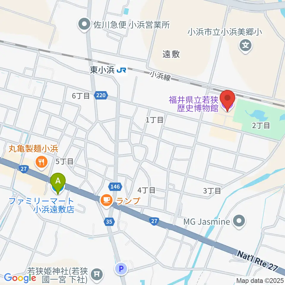 福井県立若狭歴史博物館周辺のコンビニエンスストア一覧地図