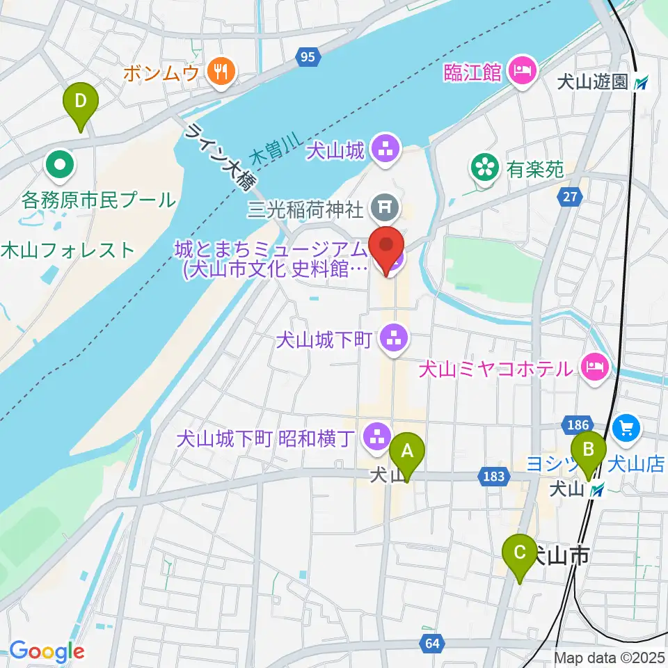 城とまちミュージアム周辺のコンビニエンスストア一覧地図