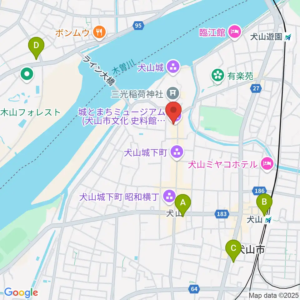 城とまちミュージアム周辺のコンビニエンスストア一覧地図