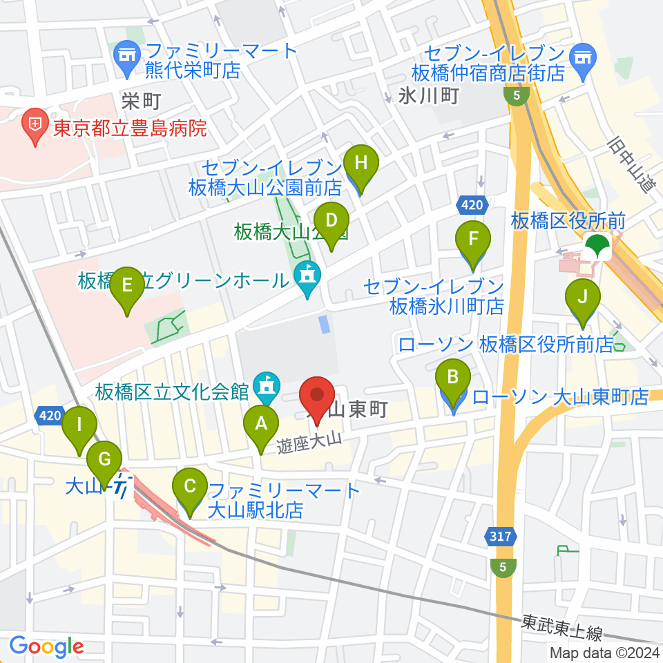 ダボスタジオ周辺のコンビニエンスストア一覧地図