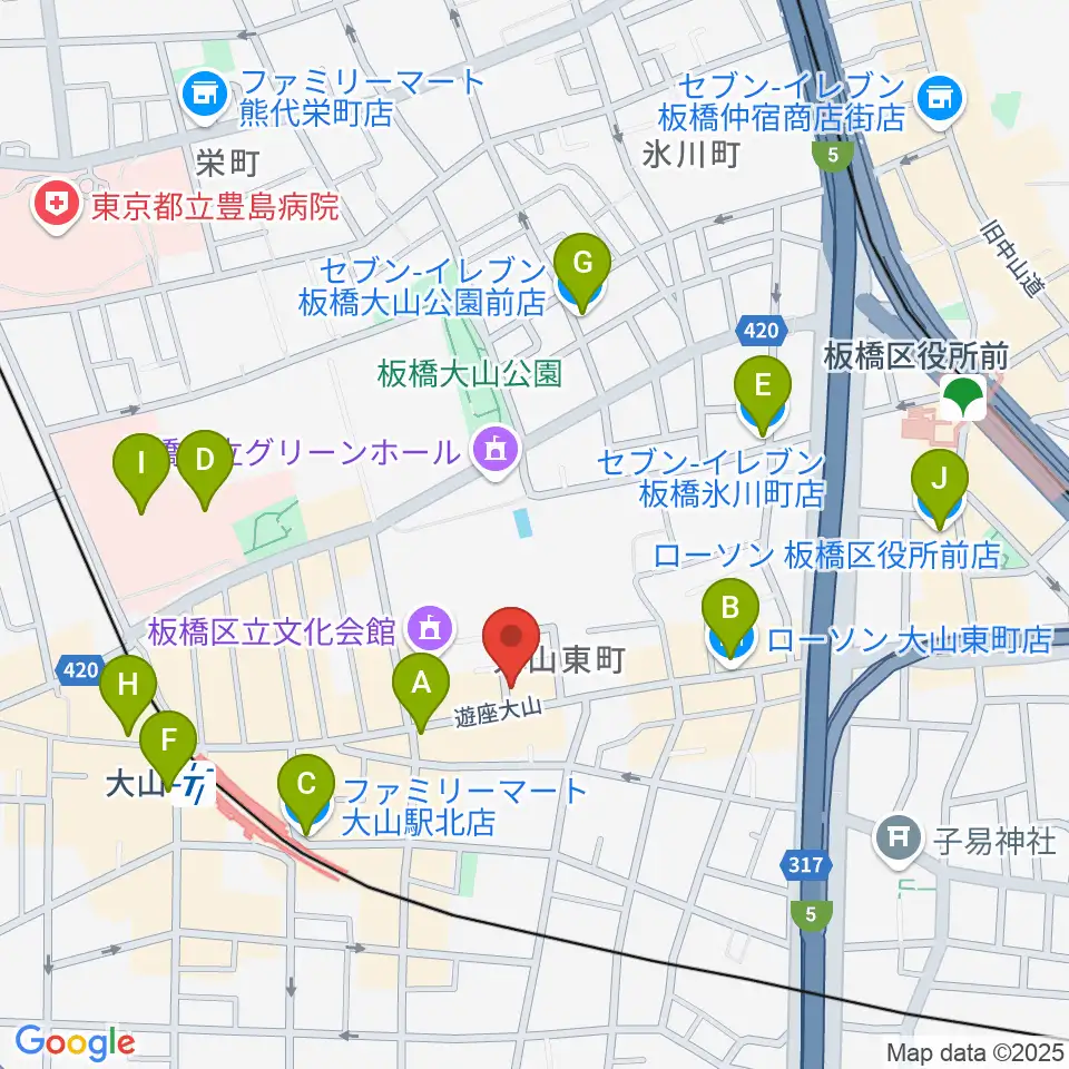 ダボスタジオ周辺のコンビニエンスストア一覧地図