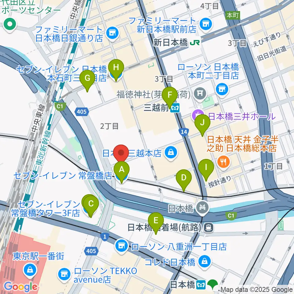 貨幣博物館周辺のコンビニエンスストア一覧地図