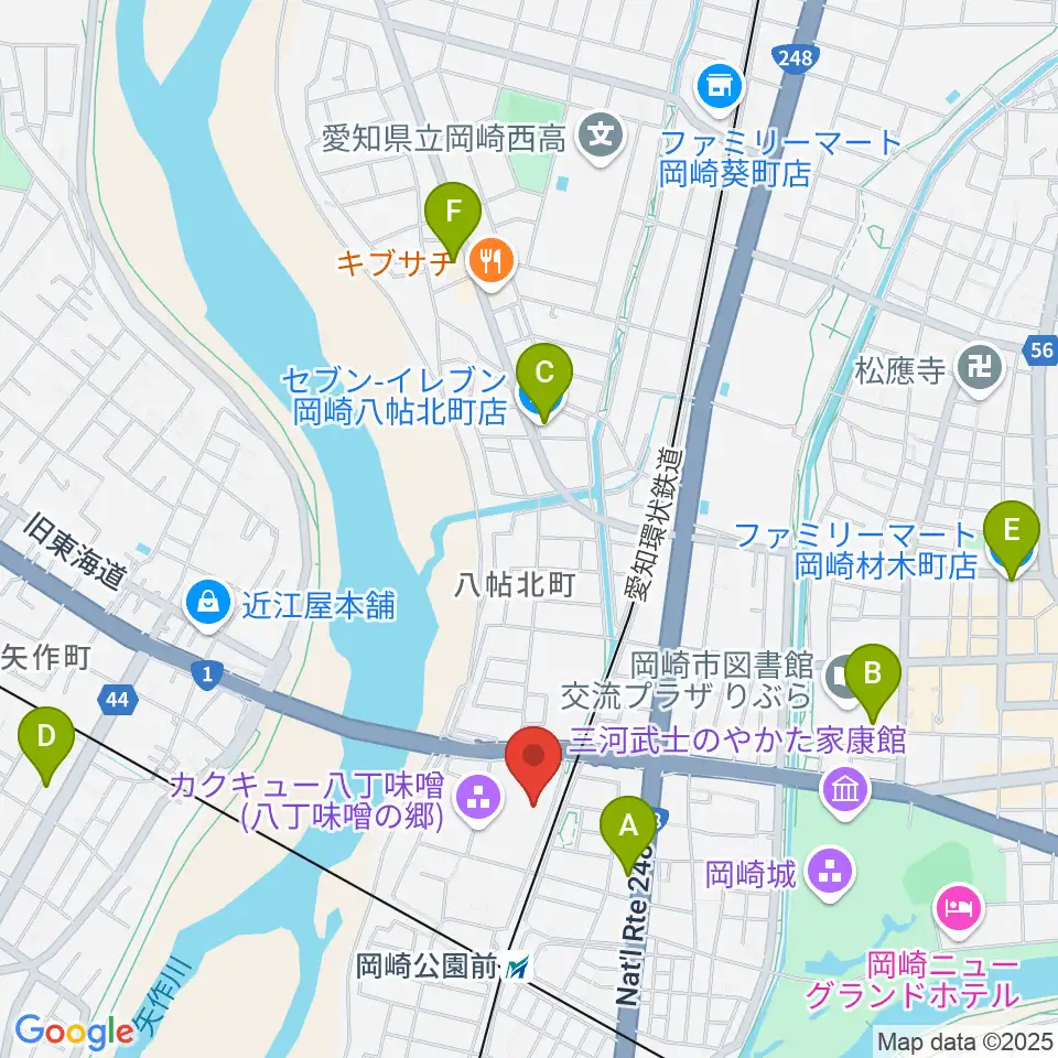 八丁味噌の郷 史料館周辺のコンビニエンスストア一覧地図