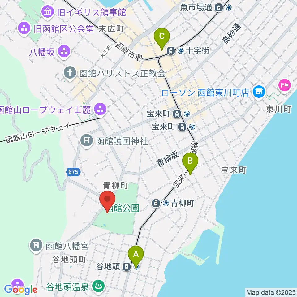 市立函館博物館周辺のコンビニエンスストア一覧地図