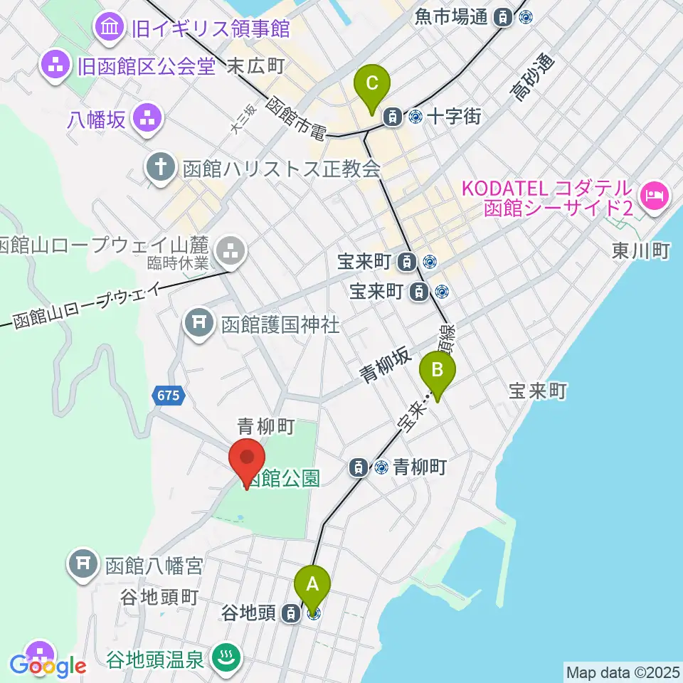 市立函館博物館周辺のコンビニエンスストア一覧地図