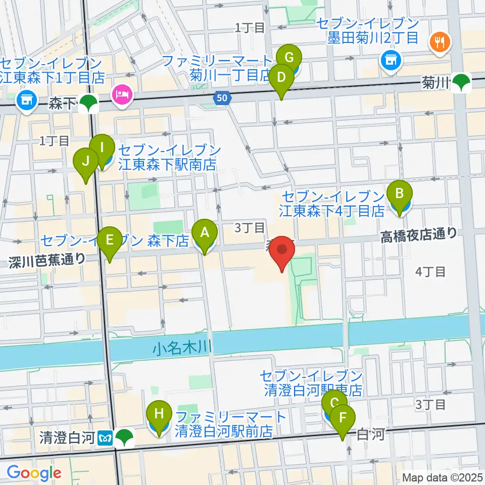 田河水泡・のらくろ館周辺のコンビニエンスストア一覧地図