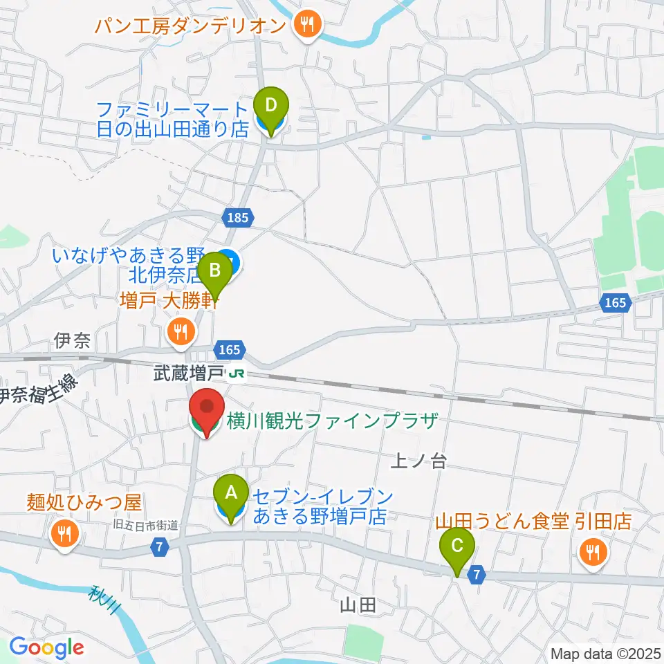横川観光ファインプラザ周辺のコンビニエンスストア一覧地図