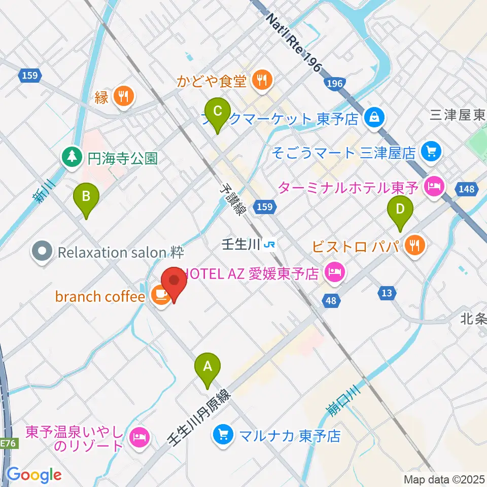 西条市立東予郷土館周辺のコンビニエンスストア一覧地図