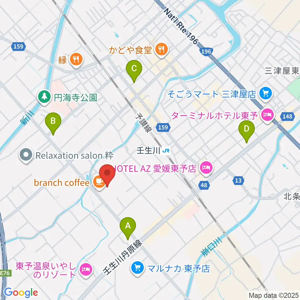 西条市立東予郷土館周辺のコンビニエンスストア一覧地図