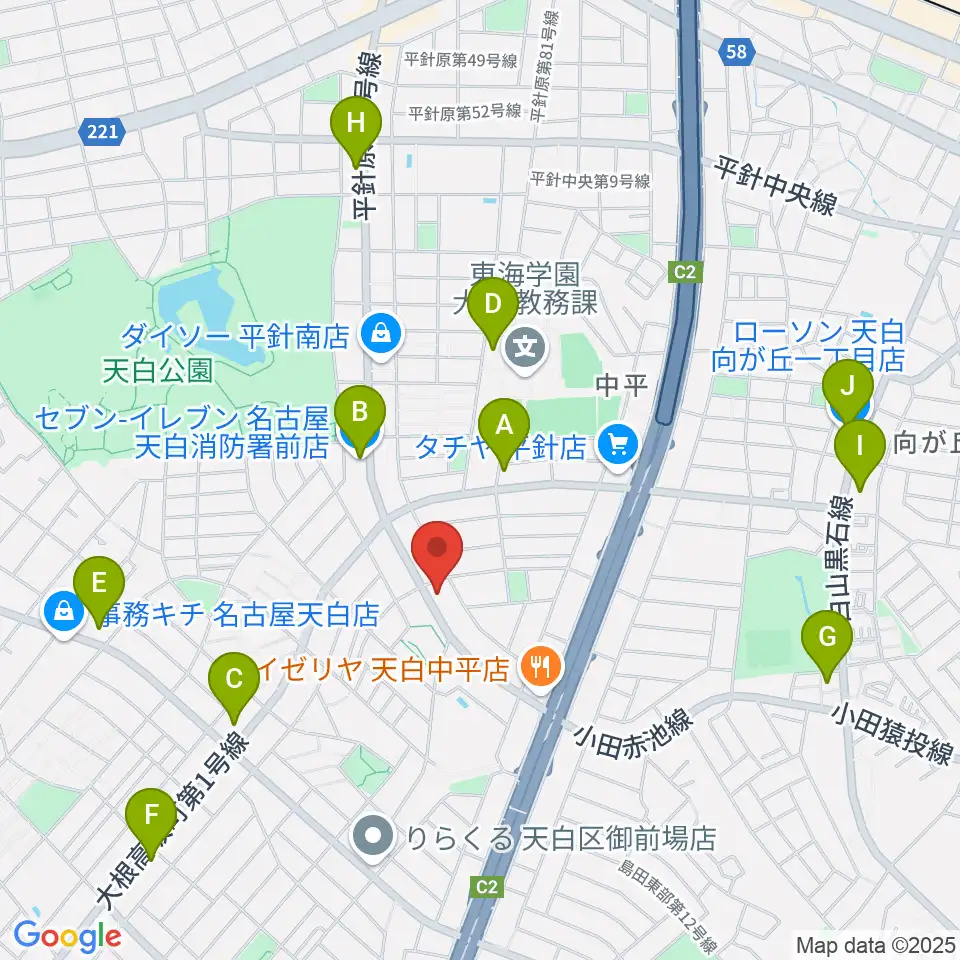 荒木集成館周辺のコンビニエンスストア一覧地図