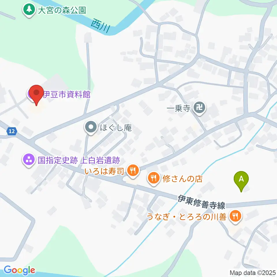 伊豆市資料館周辺のコンビニエンスストア一覧地図