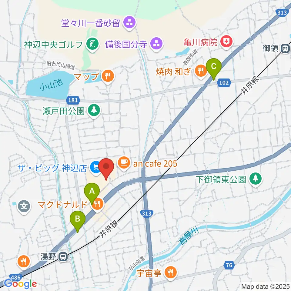 菅茶山記念館周辺のコンビニエンスストア一覧地図
