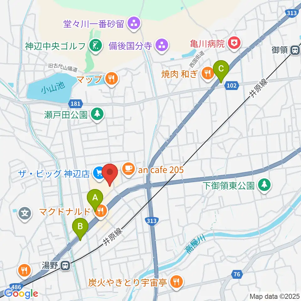 菅茶山記念館周辺のコンビニエンスストア一覧地図