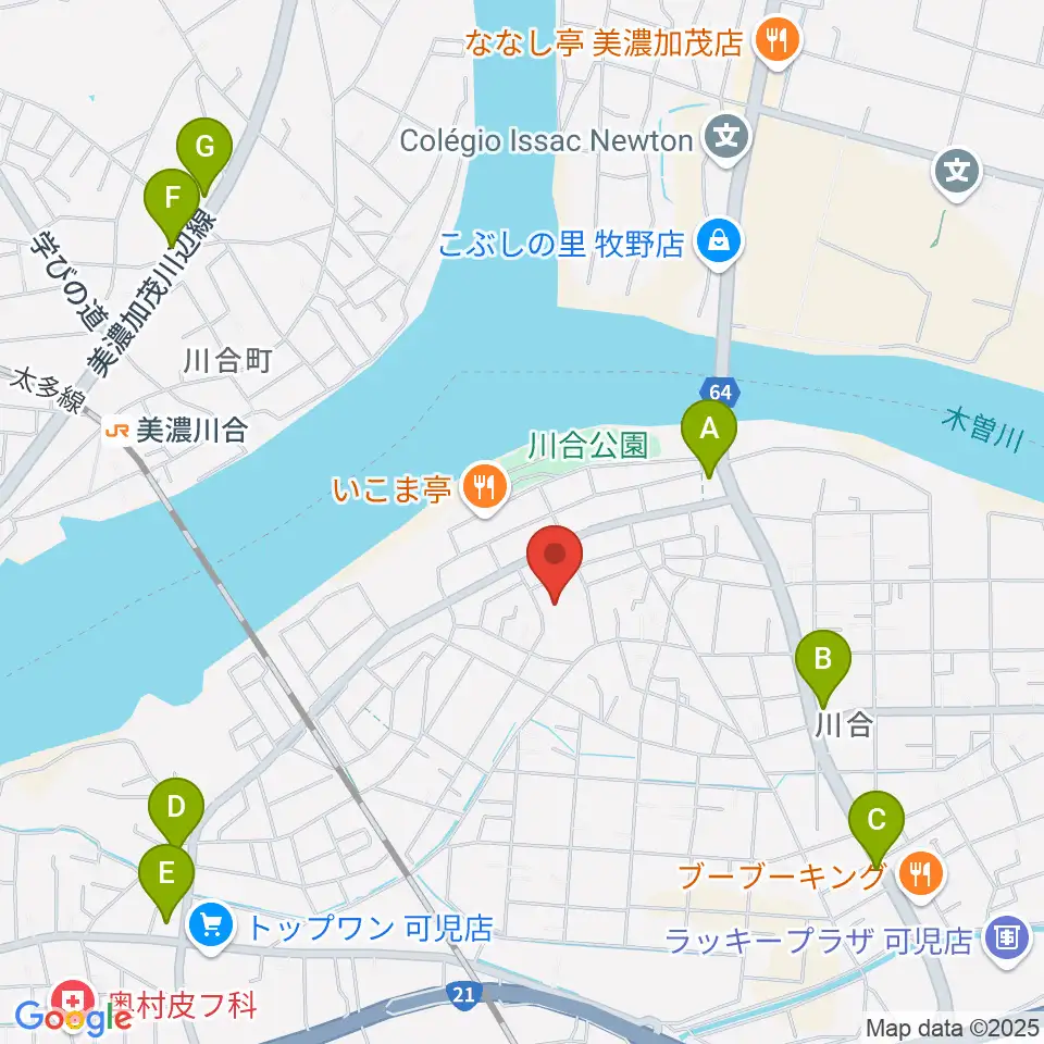 川合考古資料館周辺のコンビニエンスストア一覧地図