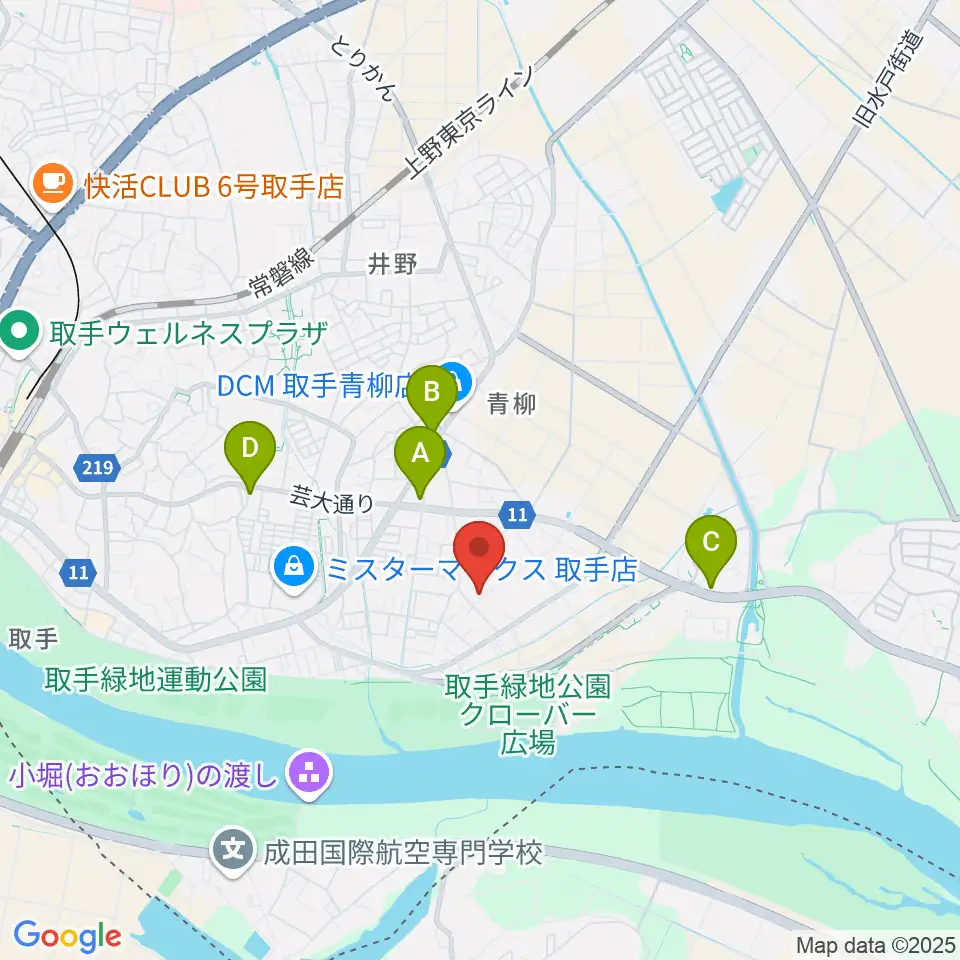 取手市埋蔵文化財センター周辺のコンビニエンスストア一覧地図