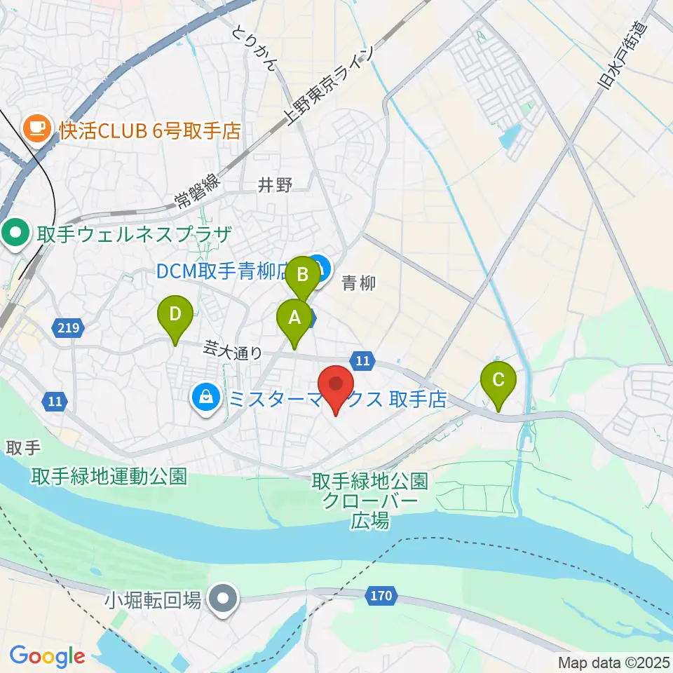 取手市埋蔵文化財センター周辺のコンビニエンスストア一覧地図