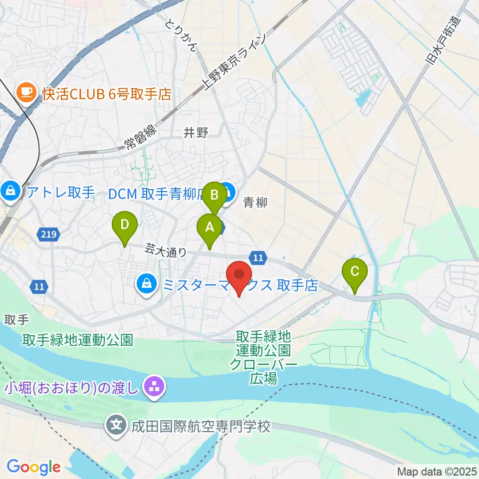 取手市埋蔵文化財センター周辺のコンビニエンスストア一覧地図