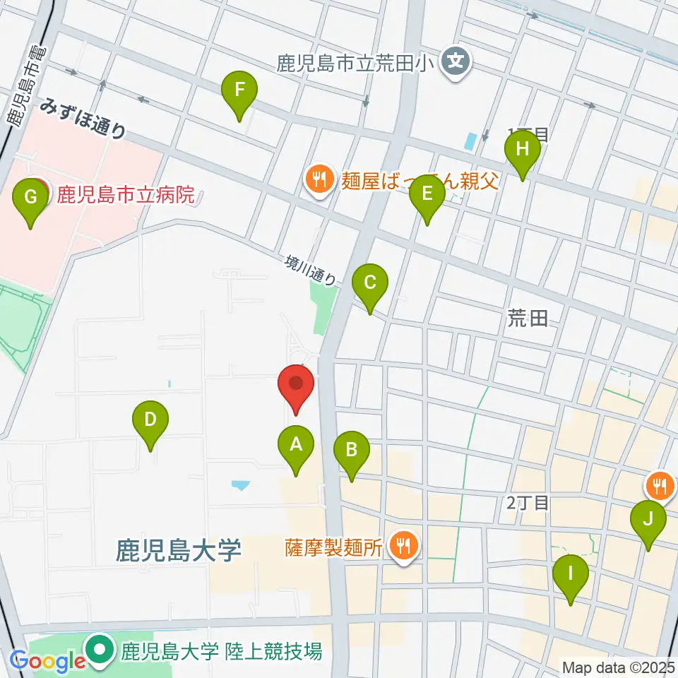 鹿児島大学総合研究博物館周辺のコンビニエンスストア一覧地図