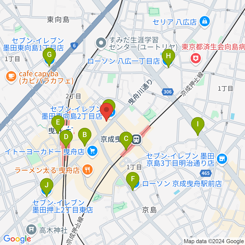 ビートウェーブスタジオ周辺のコンビニエンスストア一覧地図