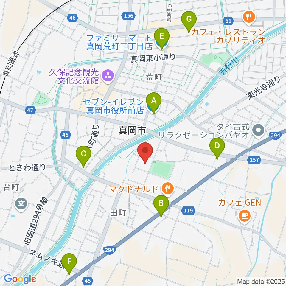 真岡トクシン総合体育館周辺のコンビニエンスストア一覧地図