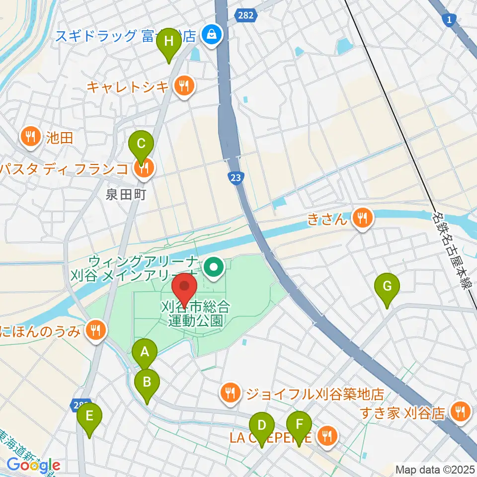 グリーングラウンド刈谷周辺のコンビニエンスストア一覧地図