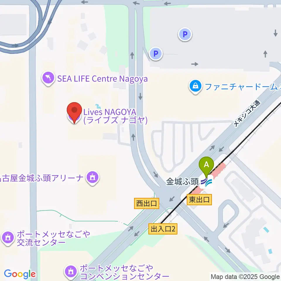Lives NAGOYA周辺のコンビニエンスストア一覧地図