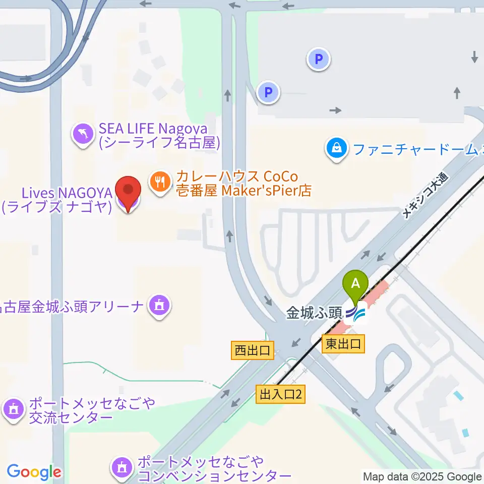 Lives NAGOYA周辺のコンビニエンスストア一覧地図