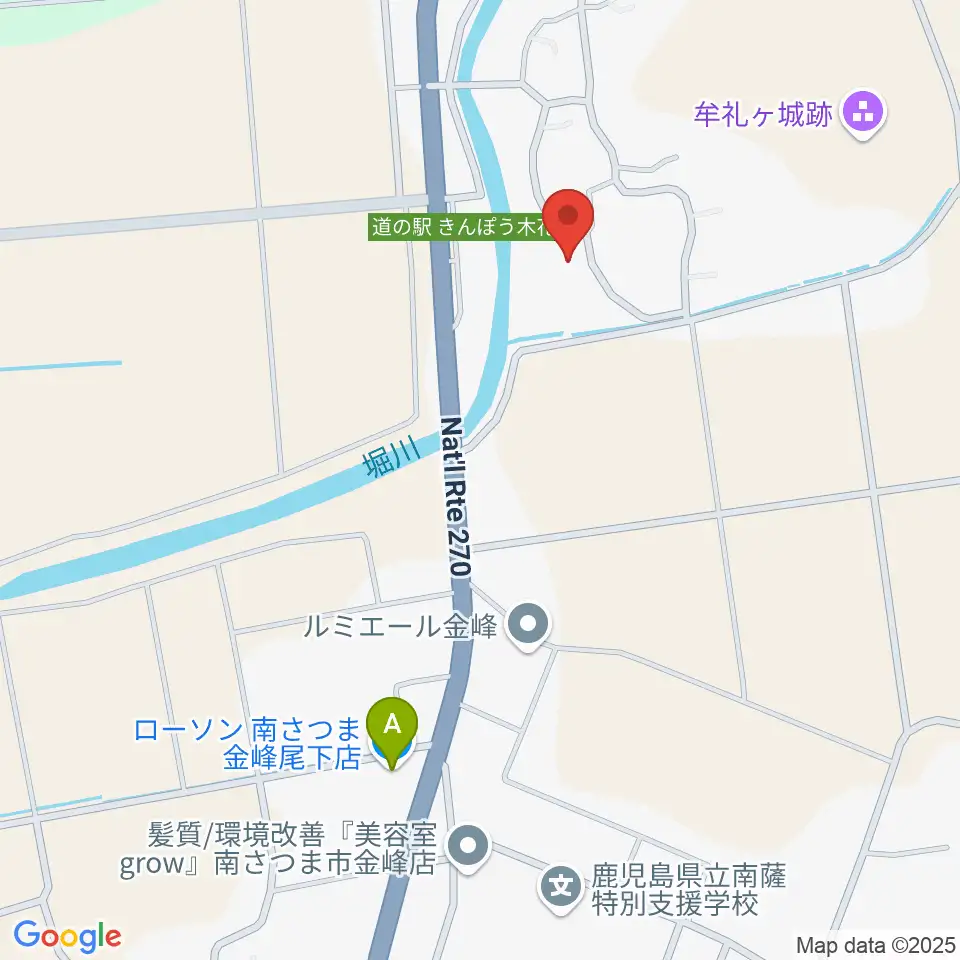 南さつま市歴史交流館金峰周辺のコンビニエンスストア一覧地図