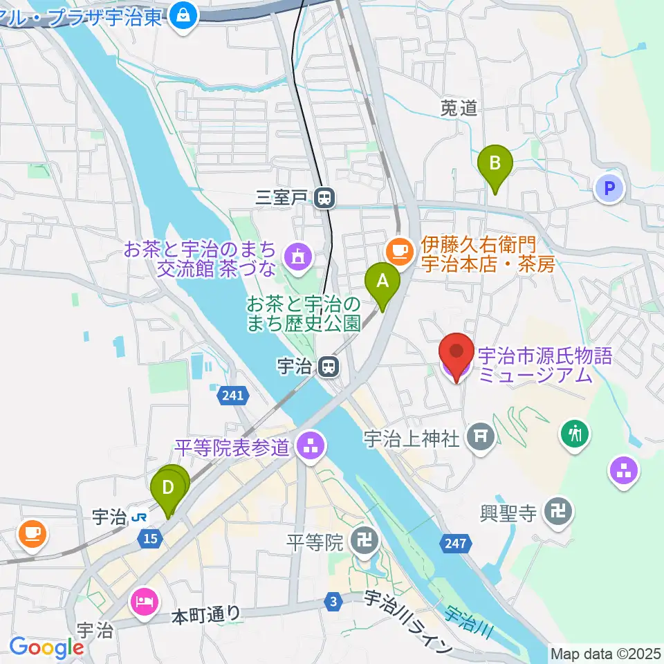 宇治市源氏物語ミュージアム周辺のコンビニエンスストア一覧地図