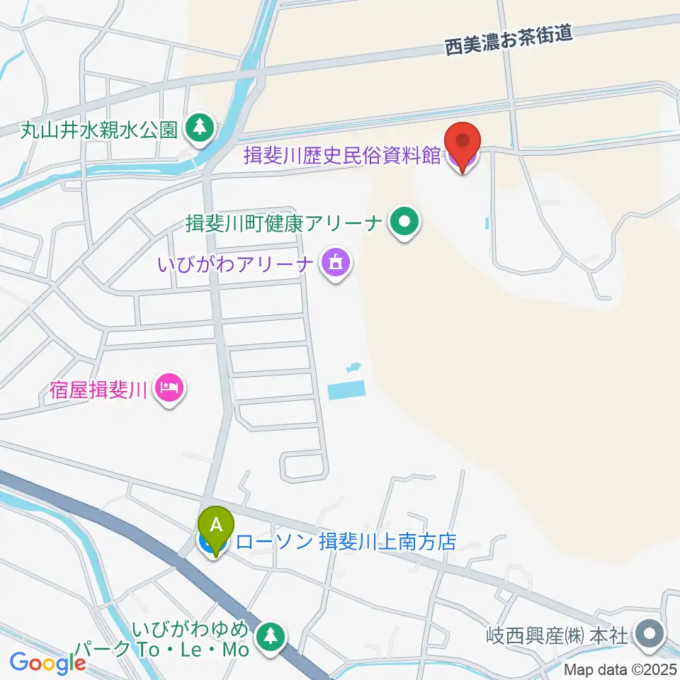 揖斐川歴史民俗資料館周辺のコンビニエンスストア一覧地図