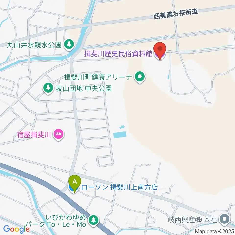 揖斐川歴史民俗資料館周辺のコンビニエンスストア一覧地図