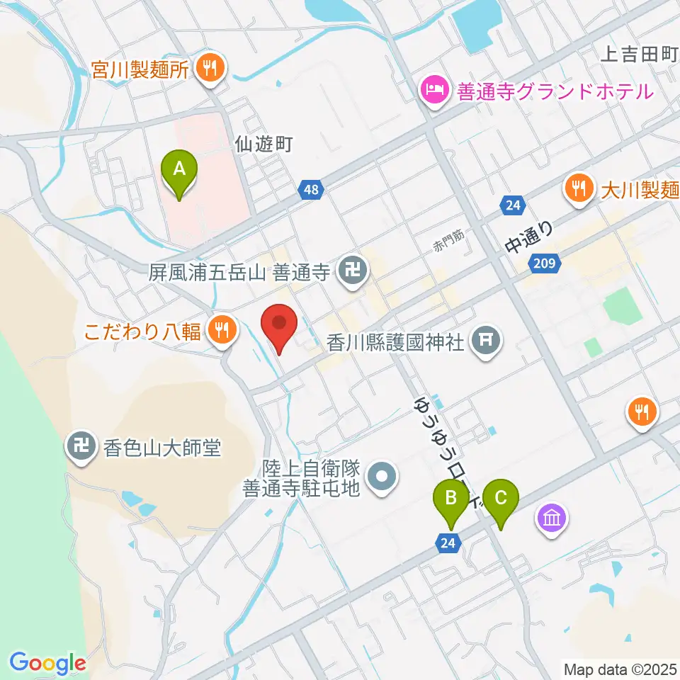善通寺宝物館周辺のコンビニエンスストア一覧地図
