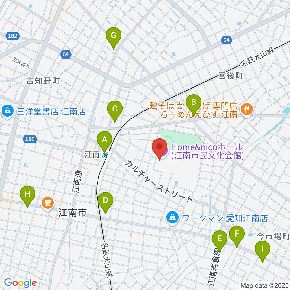 江南市歴史民俗資料館周辺のコンビニエンスストア一覧地図
