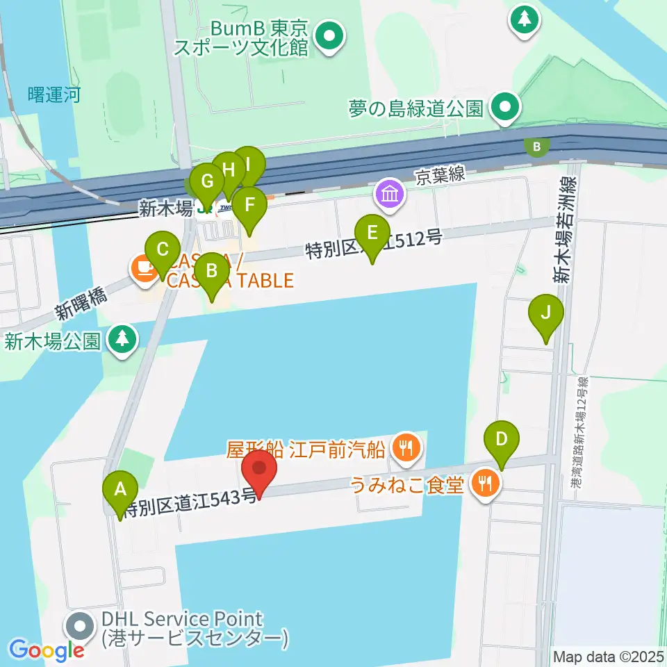 GARDEN 新木場 FACTORY周辺のコンビニエンスストア一覧地図