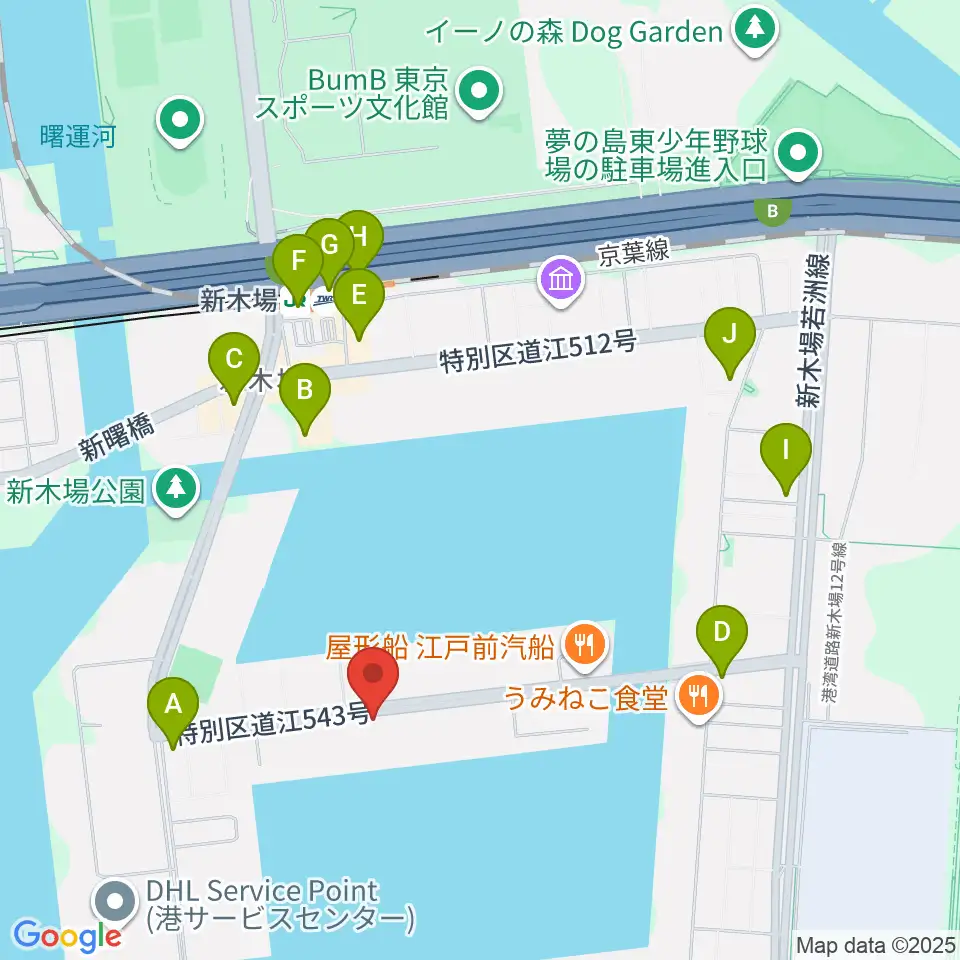 GARDEN 新木場 FACTORY周辺のコンビニエンスストア一覧地図