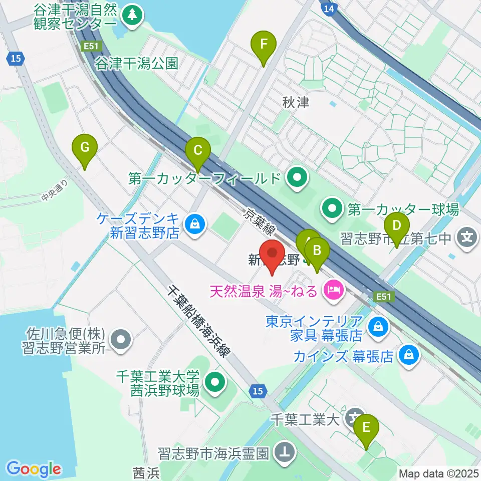千葉県国際総合水泳場周辺のコンビニエンスストア一覧地図