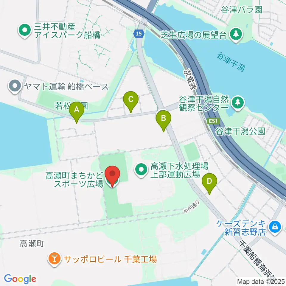 高瀬町まちかどスポーツ広場周辺のコンビニエンスストア一覧地図