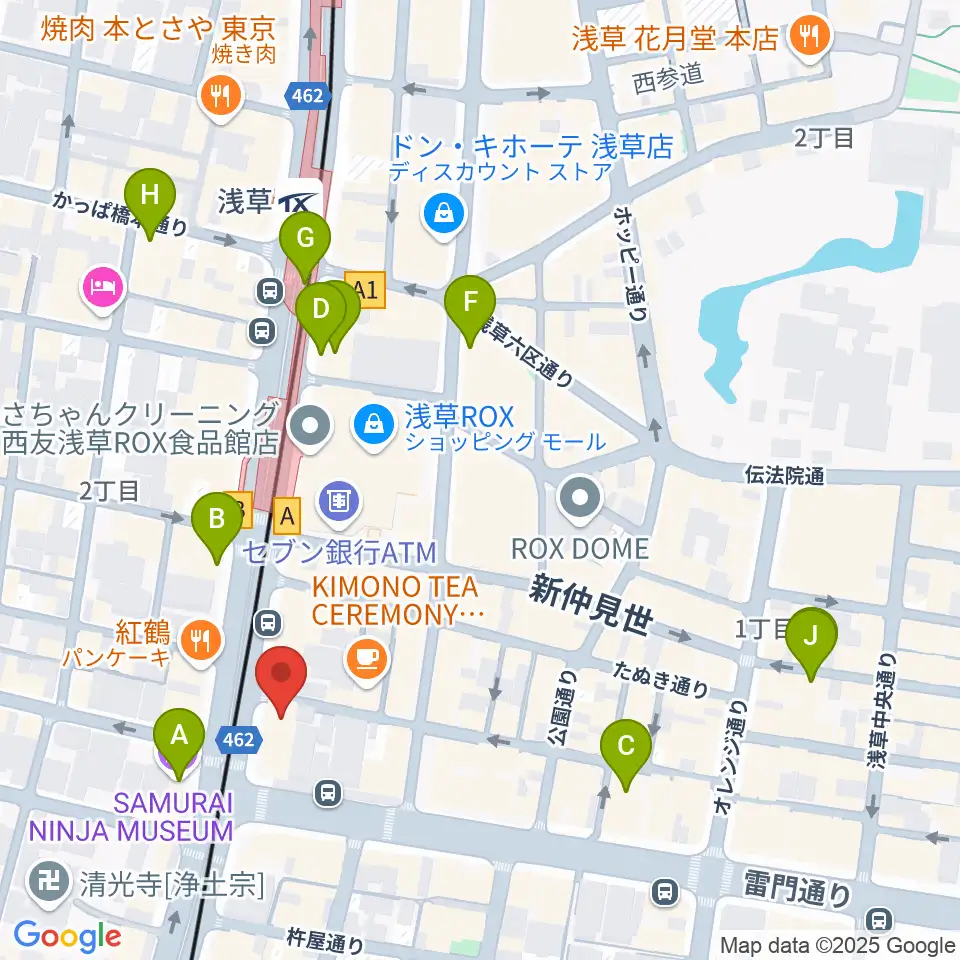 CREAM LIVE ASAKUSA周辺のコンビニエンスストア一覧地図