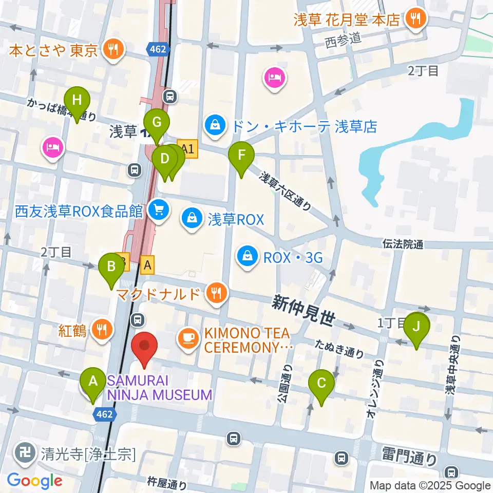 CREAM LIVE ASAKUSA周辺のコンビニエンスストア一覧地図