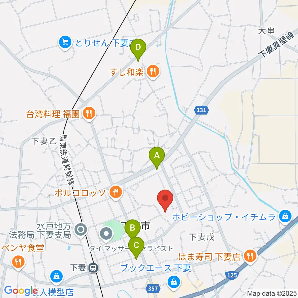 LIXIL下妻総合体育館周辺のコンビニエンスストア一覧地図
